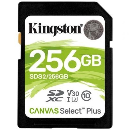 Tarjeta de Memoria Kingston CANVAS Select Plus 256GB SD XC- Clase 10- 100MBs