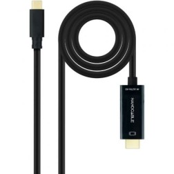 Cable Conversor Nanocable 10-15-5105- USB Tipo-C Macho - HDMI Macho- 5m- Negro