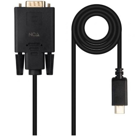 Cable Conversor Nanocable 10-15-5202- USB Tipo-C Macho -VGA Macho- 1-8m- Negro