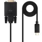 Cable Conversor Nanocable 10-15-5202- USB Tipo-C Macho -VGA Macho- 1-8m- Negro