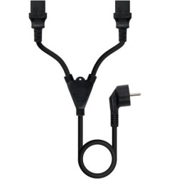 Cable Alimentación Nanocable 10-22-0100-L300- Schuko Macho - 2 x C13 Hembra- 3m- Negro