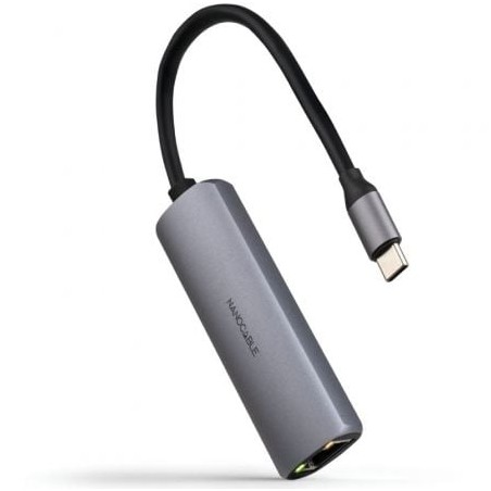 Hub USB Tipo-C 3-1 Nanocable 10-16-4603- 1xUSB Tipo-C PD- 1xRJ45- Gris
