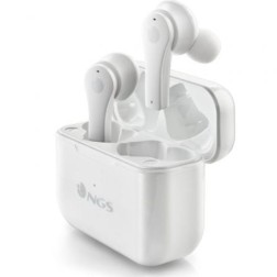 Auriculares Bluetooth NGS Ártica Bloom con estuche de carga- Autonomía 6h- Blancos