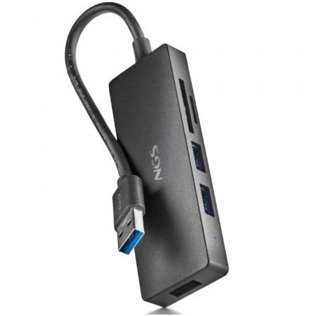 Hub USB NGS IHUB READER- 3xUSB 3-0- 1xLector de Tarjetas