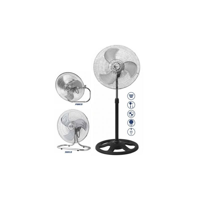 Ventilador 3 en 1 Orbegozo PWS 0547- Sobremesa- Pie- Pared- 90W- 3 Aspas 45cm- 3 velocidades