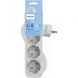 Regleta con Interruptor Philips CHP2134W-10- 3 Tomas de corriente- Cable 1-5m- Blanco