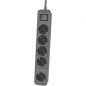 Regleta con Interruptor Philips CHP2154B-10- 5 Tomas de corriente- Cable 1-5m- Negro