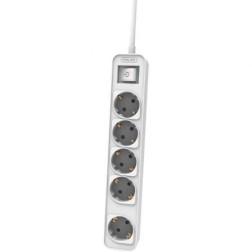 Regleta con Interruptor Philips CHP2154W-12- 5 Tomas de corriente- Cable 1-5m- Blanco