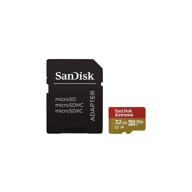Tarjeta de Memoria SanDisk Extreme 32GB microSD HC UHS-I con Adaptador- Clase 10- 100MBs Tarjeta de Memoria SanDisk Extreme 32GB microSD HC UHS-I con Adaptador- Clase 10- 100MBs