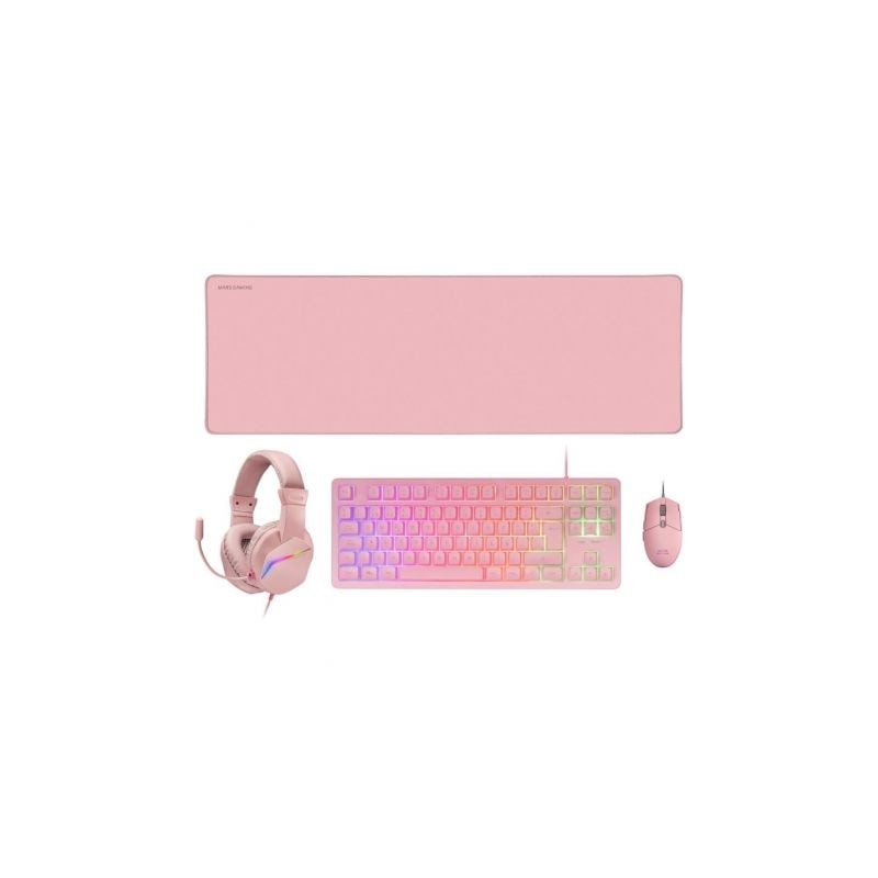 Pack Gaming Mars Gaming MCP-RGB3P- Teclado RGB + Ratón Óptico + Alfombrilla XXL + Auriculares