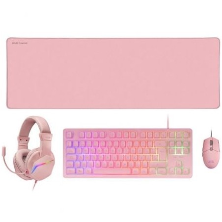Pack Gaming Mars Gaming MCP-RGB3P- Teclado RGB + Ratón Óptico + Alfombrilla XXL + Auriculares