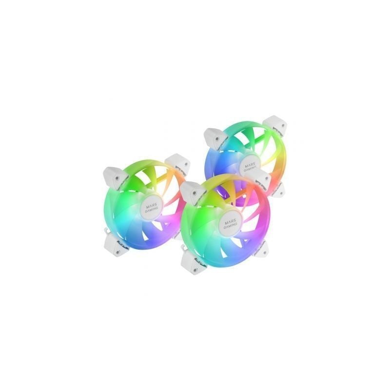 Pack 3 Ventiladores Mars Gaming MF-3A- 12cm- ARGB- Blanco Pack 3 Ventiladores Mars Gaming MF-3A- 12cm- ARGB- Blanco