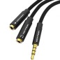 Cable Estéreo Vention BBMBY- Jack 3-5 Macho - 2x Jack 2-5 Hembra- 30cm- Negro Cable Estéreo Vention BBMBY- Jack 3-5 Macho - 2x Jack 2-5 Hembra- 30cm- Negro