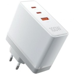 Cargador de Pared GaN Vention FEGW0-EU- 2xUSB Tipo-C- 1xUSB- 100W