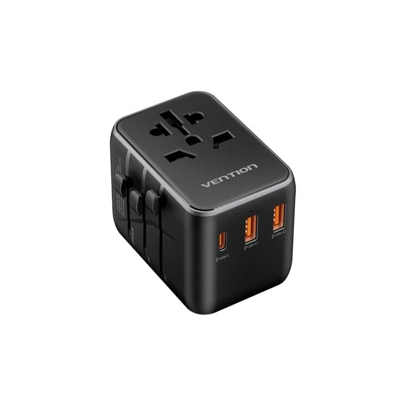 Cargador de Pared Universal Vention FJEB0- Toma de Corriente Universal- 1xUSB Tipo-C- 2xUSB- 65W Cargador de Pared Universal Vention FJEB0- Toma de Corriente Universal- 1xUSB Tipo-C- 2xUSB- 65W