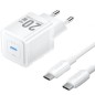 Cargador de Pared GaN Vention TZ-FEPW0-EU-01- 1xUSB Tipo-C + Cable USB Tipo-C- 20W
