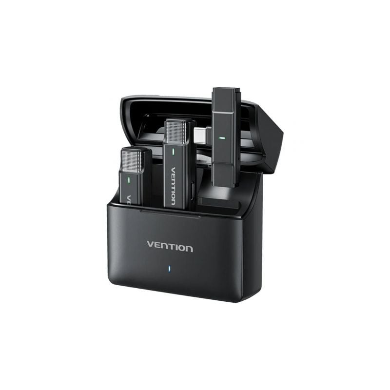 Micrófono Inalámbrico con Clip Vention NCAB0- USB Tipo-C- Incluye Receptor- 2 unidades Micrófono Inalámbrico con Clip Vention NCAB0- USB Tipo-C- Incluye Receptor- 2 unidades