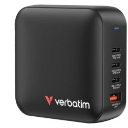 Cargador de Pared Universal GaN para Viaje Verbatim Mini GaN Wall Charger- 3xUSB Tipo-C- 1xUSB- 165W