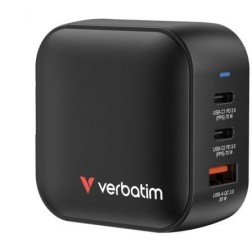 Cargador de Pared Universal GaN para Viaje Verbatim Mini GaN Wall Charger- 2xUSB Tipo-C- 1xUSB- 70W