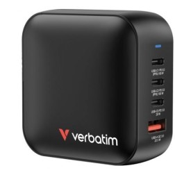 Cargador de Pared Universal GaN para Viaje Verbatim Mini GaN Wall Charger- 3xUSB Tipo-C- 1xUSB- 100W