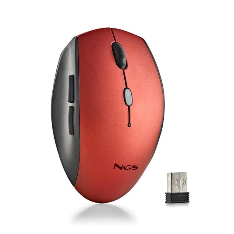Ratón Inalámbrico NGS Bee Red- Hasta 1600 DPI- Rojo