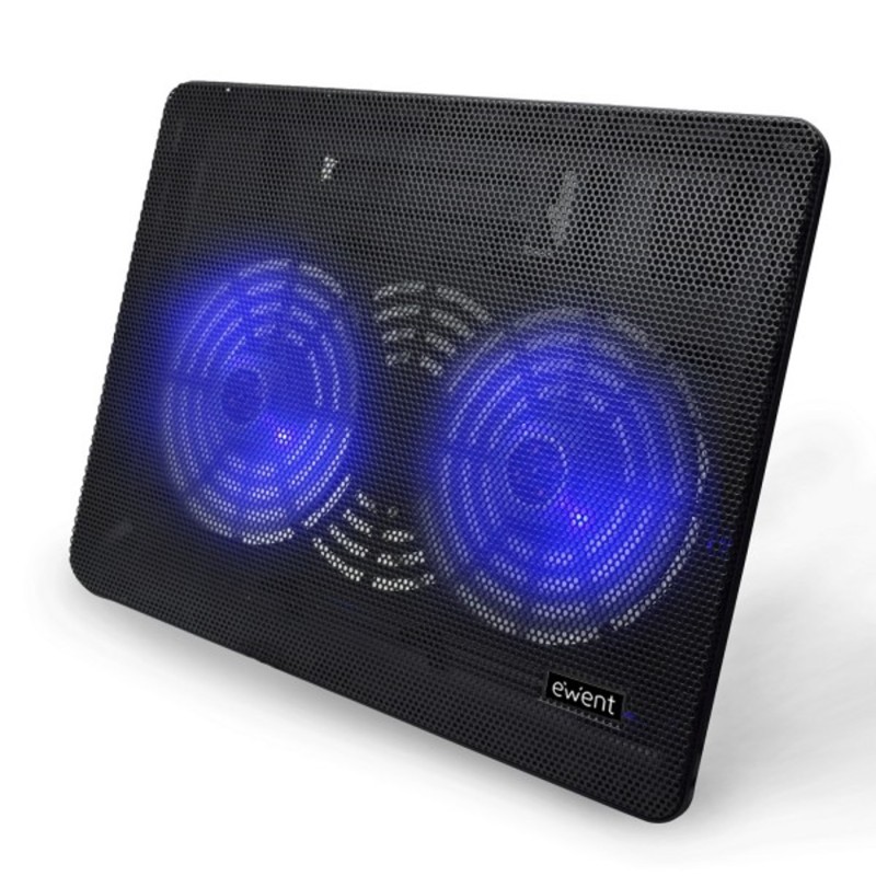 SOPORTE EWENT PARA PORTATIL + 2 VENTILADORES SILENCIOSOS HASTA 17''