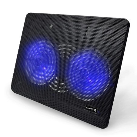 SOPORTE EWENT PARA PORTATIL + 2 VENTILADORES SILENCIOSOS HASTA 17''