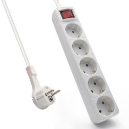 REGLETA EWENT 5 TOMAS (SHUKO) 16A ENCHUFE PLANO SHUKO BLANCO