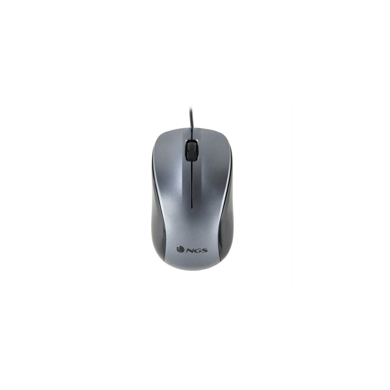 Ratón optico ngs wired crew gris