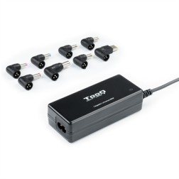 Cargador de Portátil TooQ TQLC-65BS02AT- 65W- Automático- 8 Conectores- Voltaje 18-5-20V- 1 USB