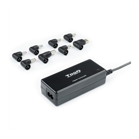 Cargador de Portátil TooQ TQLC-65BS02AT- 65W- Automático- 8 Conectores- Voltaje 18-5-20V- 1 USB