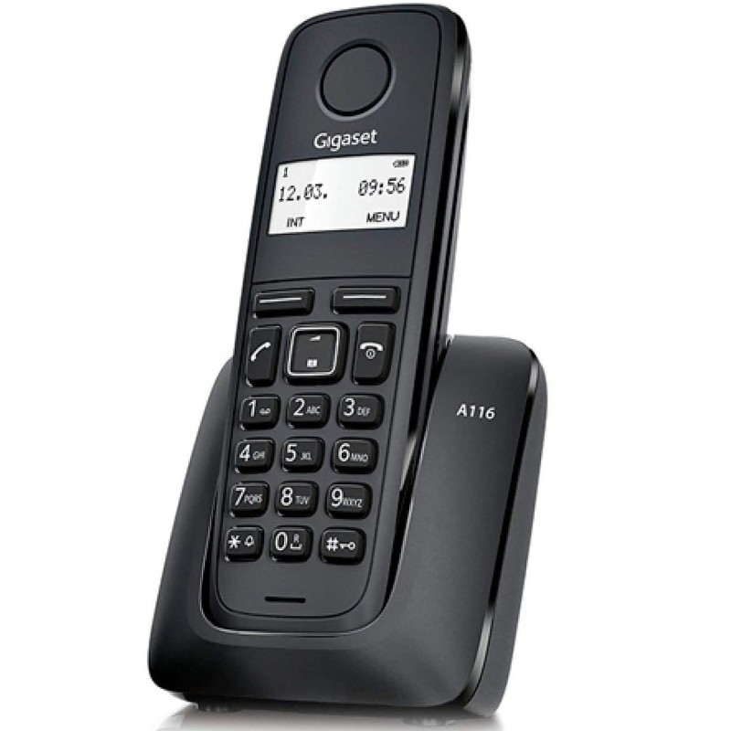 TELÉFONO INALÁMBRICO DECT DIGITAL GIGASET A116 NEGRO