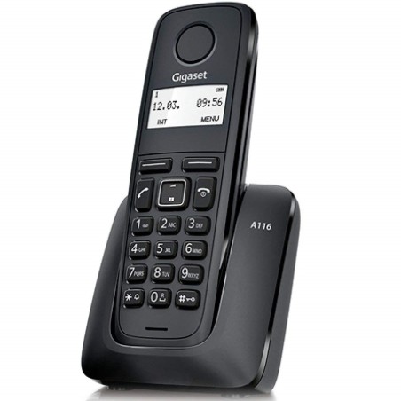 TELÉFONO INALÁMBRICO DECT DIGITAL GIGASET A116 NEGRO