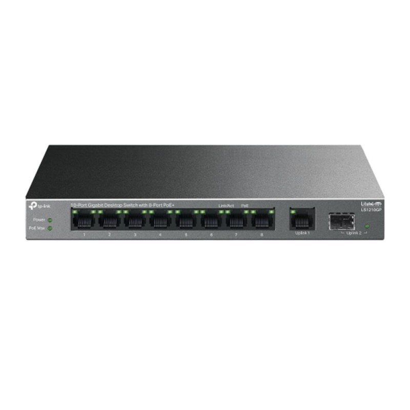 SWITCH GIGABIT DE SOBREMESA DE 10 PUERTOS CON 8 PUERTOS POE+