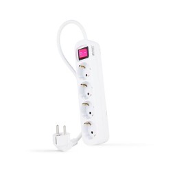 Regleta 4 tomas 1-4m con interruptor