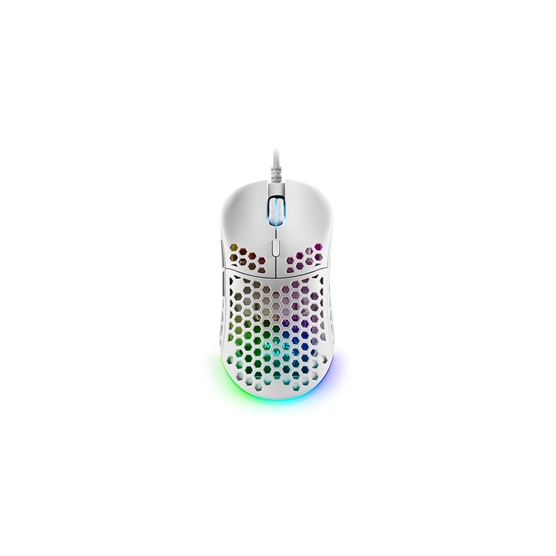 Ratón Gaming Mars Gaming MM55- Hasta 12800 DPI- Blanco