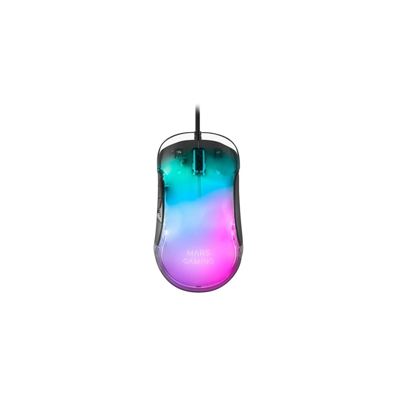 Ratón Gaming Mars Gaming MMGLOW- Hasta 12800DPI- Negro
