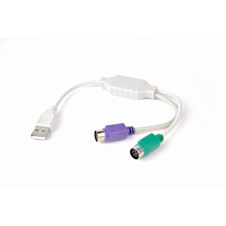 CABLE ADAPTADOR GEMBIRD USB MACHO A 2x PS2 HEMBRA BLANCO