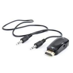 ADAPTADOR GEMBIRD HDMI A VGA HEMBRA CON 3,5MM AUDIO 0,15M