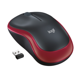 Ratón Inalámbrico Logitech M185- Hasta 1000 DPI- Rojo