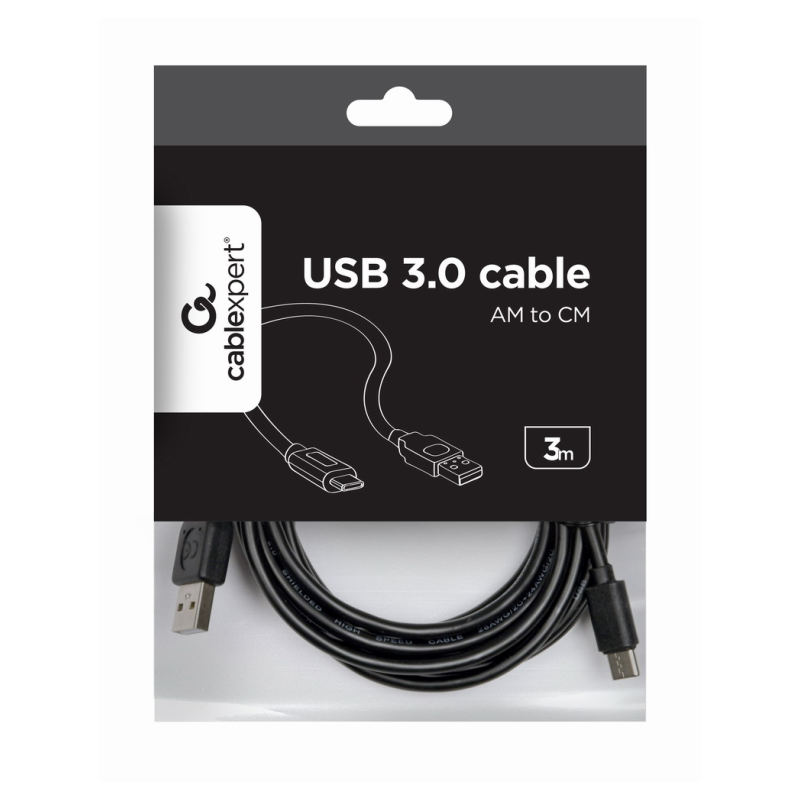 CABLE USB GEMBIRD 2-0 A TIPO C MACHO MACHO CARGA RAPIDA 3M