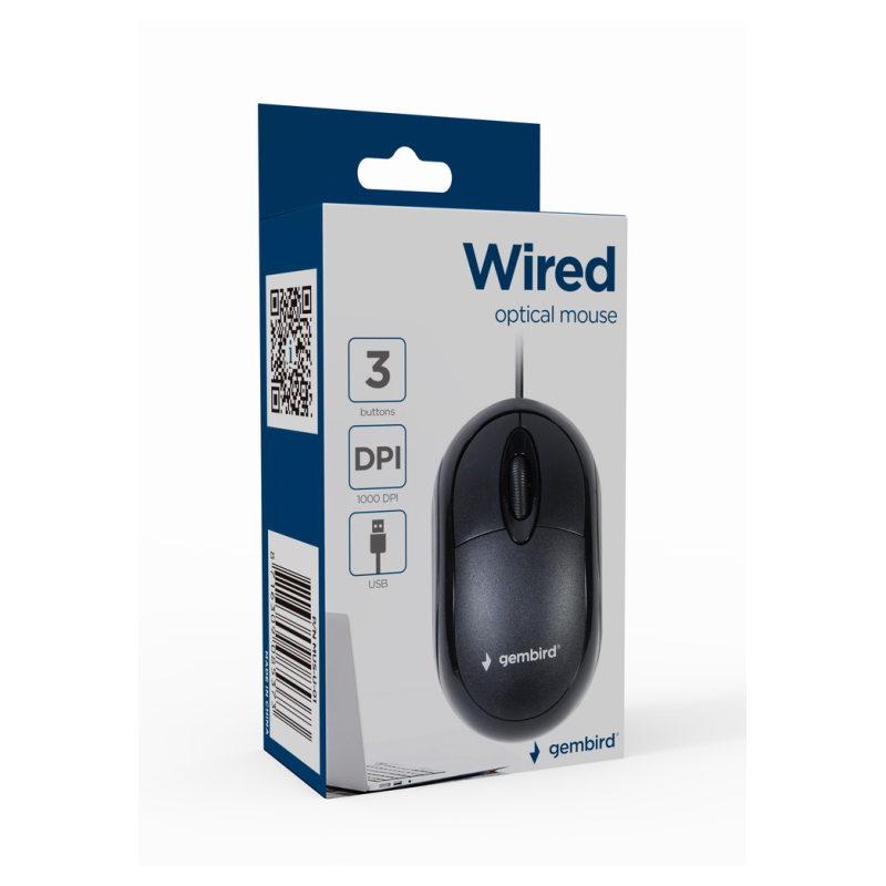 RATON GEMBIRD MUS-U-01 OPTICO 1000 DPI NEGRO USB