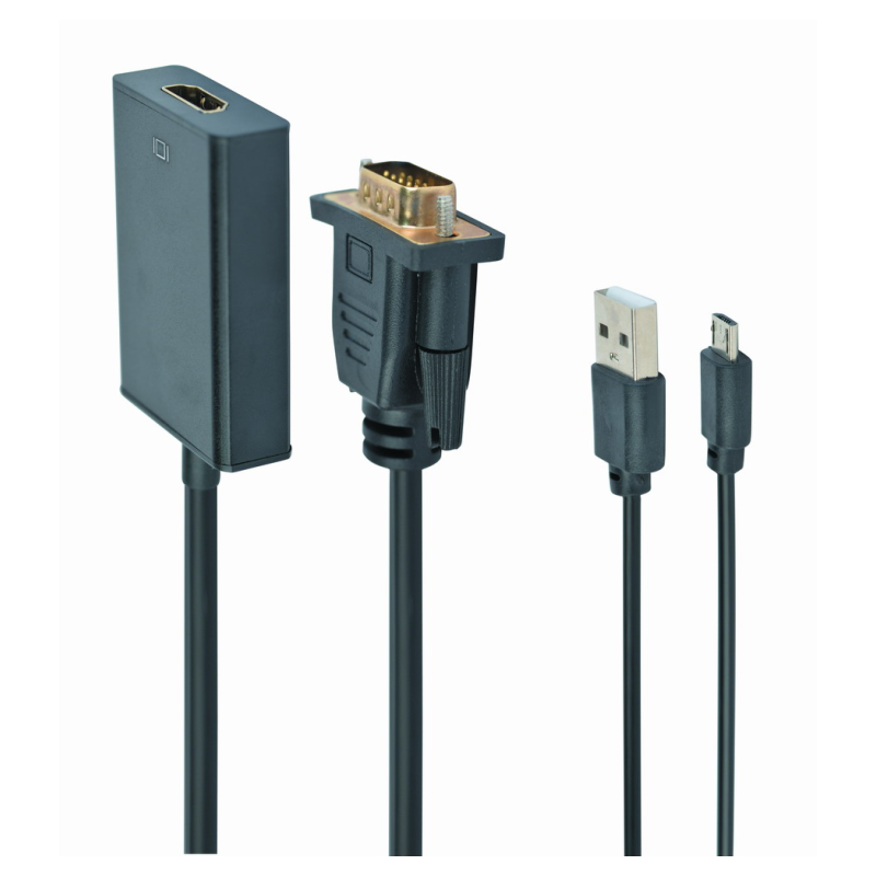 CABLE ADAPTADOR GEMBIRD VGA MACHO A HDMI HEMBRA 0,15M CON AUDIO 3,5MM