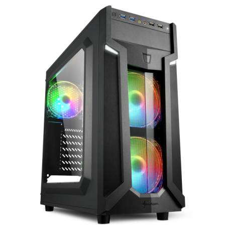CAJA ATX SHARKOON VG6-W RGB 2XUSB3-0 RGB SIN FUENTE NEGRO