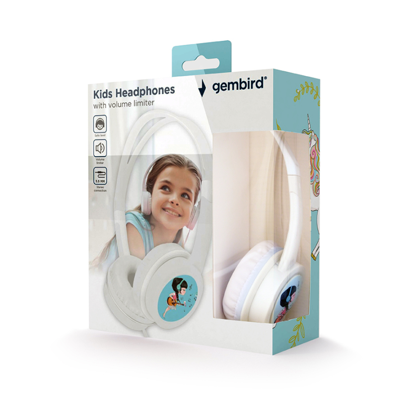 AURICULARES PARA NIÑOS GEMBIRD CONTROL DE VOLUMEN BLANCO