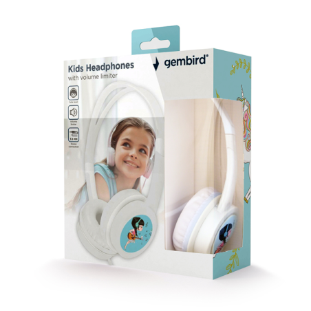 AURICULARES PARA NIÑOS GEMBIRD CONTROL DE VOLUMEN BLANCO