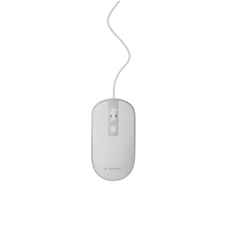 RATON GEMBIRD WIRED OPTICAL MOUSE USB WHITE SILVER
