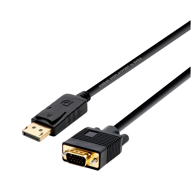 Cable Conversor Aisens A125-0365- DisplayPort Macho - VGA Macho- 2m- Negro