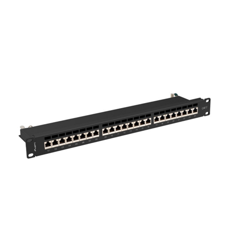 PATCH PANEL LANBERG 24 PUERTOS 1U 19? CAT-7 FTP NEGRO