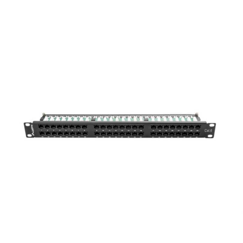 PATCH PANEL LANBERG 48 PUERTOS 1U 19? CAT-6 NEGRO